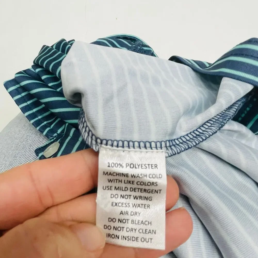 NWT Southbound 3T Navy Aqua Polo Stripe